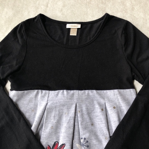 Limited Too Girls Black Gray With Butterflies Long-Sleeved Dress Size 10 - Picture 4 of 15